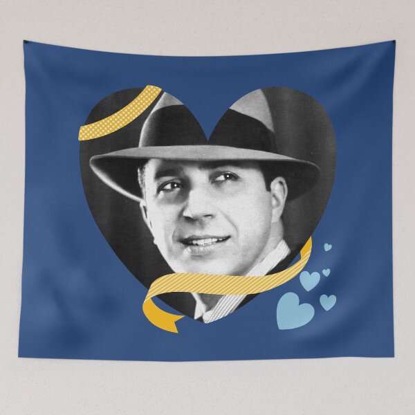 Item preview, Gardel Heart Frame Tango Portrait with Yellow Ribbon designed and sold by infinitetango.