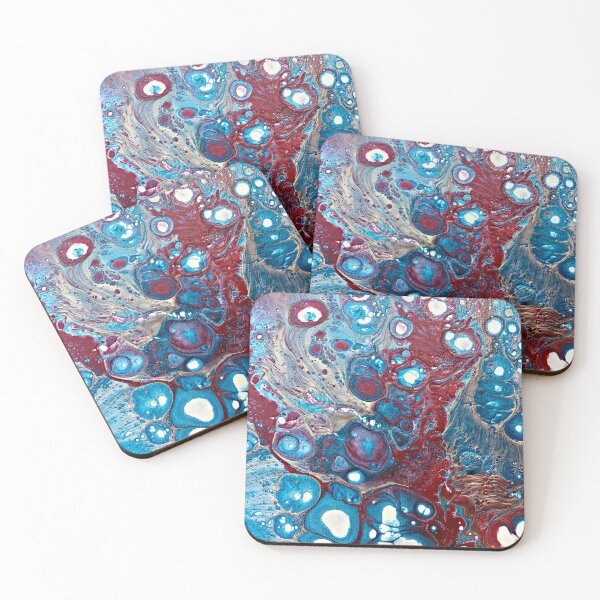 Item preview, Teal & Magenta Acrylic Fluid Pour designed and sold by v-art9.