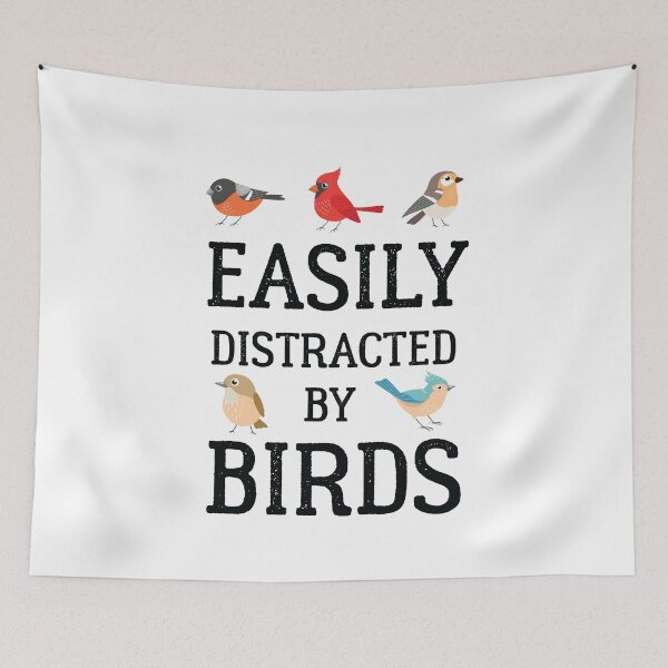 Item preview, Easily Distracted by Birds Birdwatching Birdwatcher Birder  designed and sold by The Junto Shop.