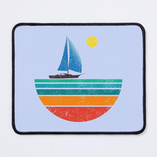Item preview, sailing ship with colorful lines designed and sold by crevettedesign.