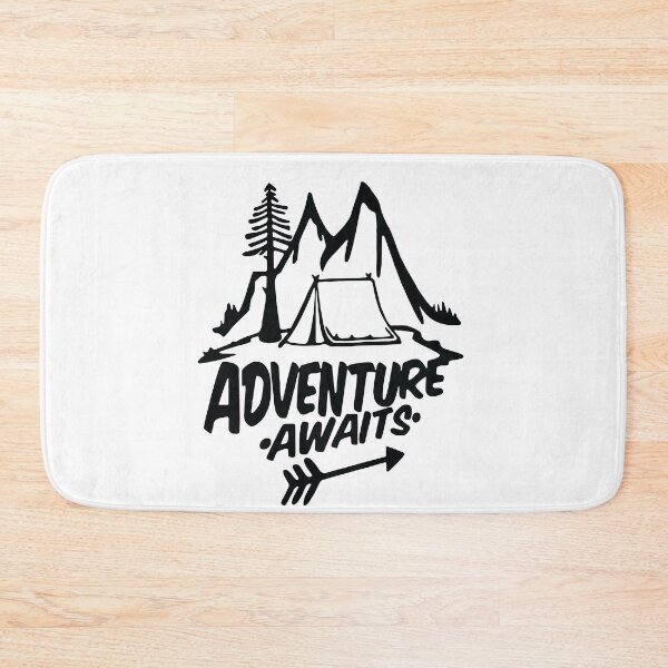 Item preview, Adventure Awaits Mountain Hiking Camping Tree Mountains Tent Art Design Happy Apparel Essential Inspiration Joy Mood Funny designed and sold by DesignByHeartUK.