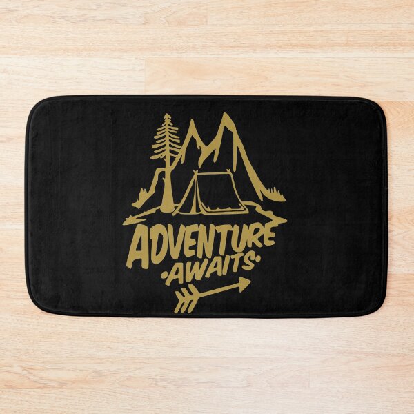 Item preview, Adventure Awaits Mountain Hiking Camping Tree Mountains Tent Art Design Happy Apparel Essential Inspiration Joy Mood Funny designed and sold by DesignByHeartUK.