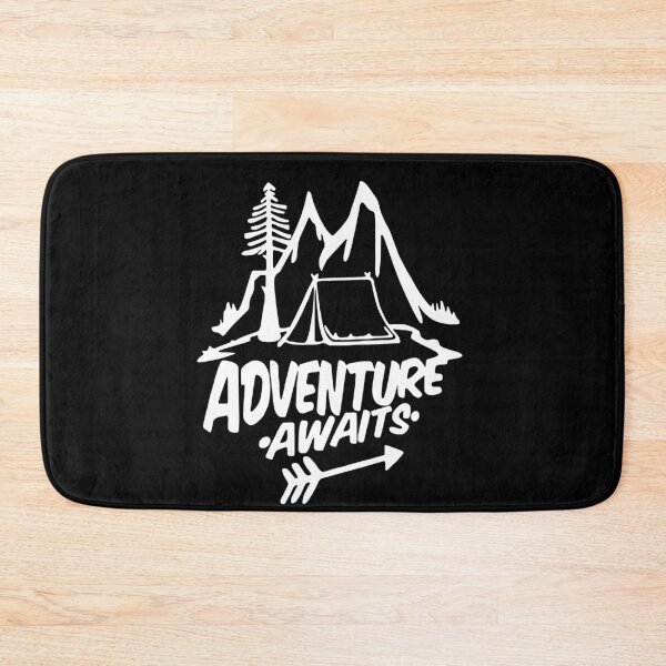 Item preview, Adventure Awaits Mountain Hiking Camping Tree Mountains Tent Art Design Happy Apparel Essential Inspiration Joy Mood Funny designed and sold by DesignByHeartUK.