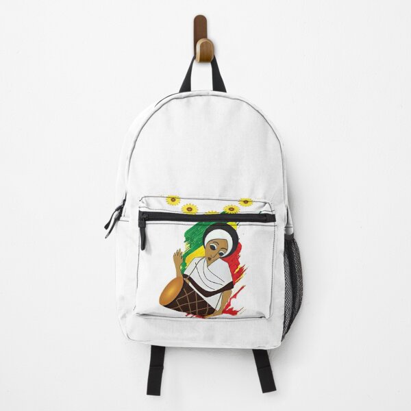 Item preview, Happy New Year Ethiopia Flag Color Girl With Yellow Roses Flowers designed and sold by Dr.YesOrNo.