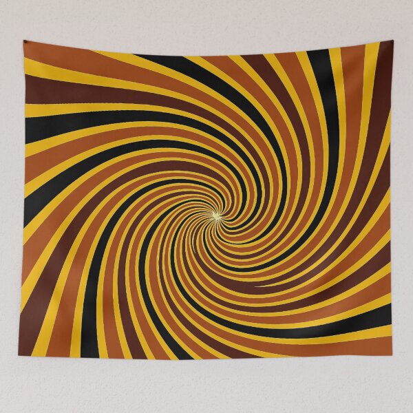 Item preview, Caramel Yellow maroon Black Swirl pattern, psychedelic, haze, time tunnel designed and sold by Nostrathomas66.