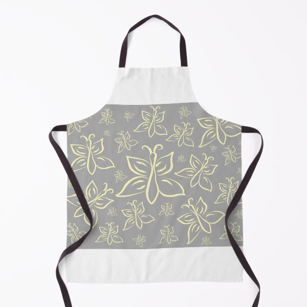 Item preview, cute yellow butterflies on grey illustration, pattern and decoration designed and sold by lafataviola.