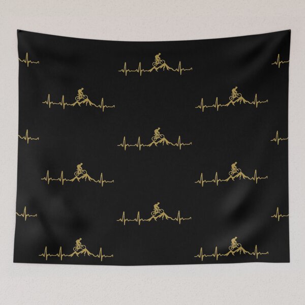 Item preview, Mountain Bike Heartbeat Funny Biker Bicycle Cycling Art Design Happy Apparel Essential Inspiration Joy Mood Funny designed and sold by DesignByHeartUK.
