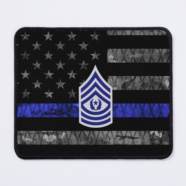 Item preview, Master Sergeant Thin Blue Line Distressed Flag designed and sold by Jared Davies.