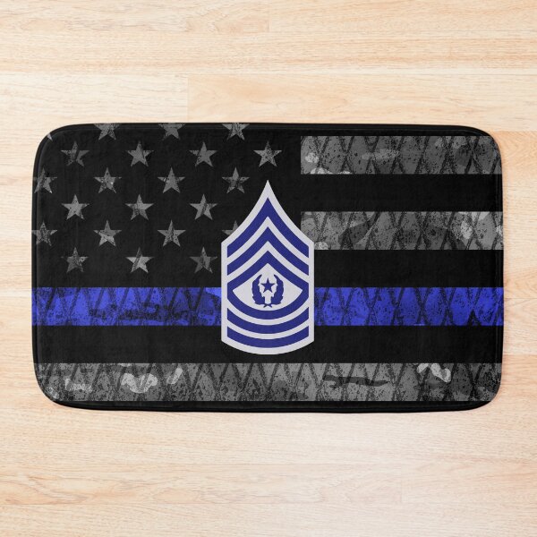 Item preview, Master Sergeant Thin Blue Line Distressed Flag designed and sold by Jared Davies.