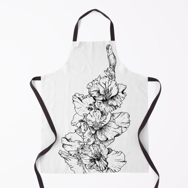 Item preview, Gladiolus Botanical Illustration Black Line White Fill designed and sold by RedolentPress.