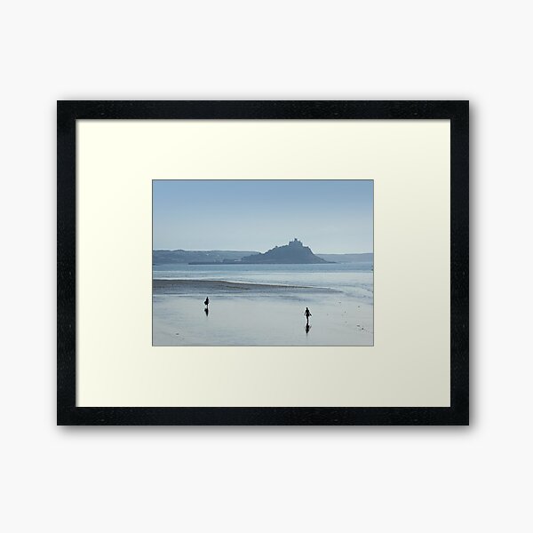 Walking from Penzance to St Michael's Mount Framed Art Print