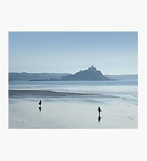 Walking from Penzance to St Michael's Mount Photographic Print