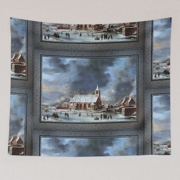 Item preview, Gezicht op de Kerk te Sloten in de Winter by Jan Abrahamsz Beerstraaten Classical Art Xzendor7 Old Masters Reproductions designed and sold by Xzendor7 Digital Art Creations.