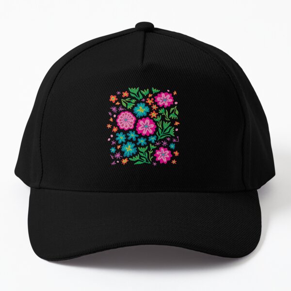 SAYULITA BRIGHT TROPICAL FLORAL in MEXICAN STYLE - UnBlink Studio by Jackie Tahara Baseball Cap