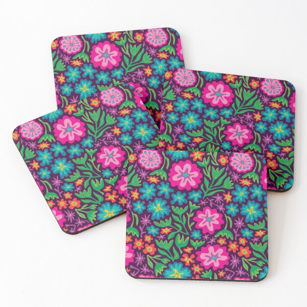 Item preview, SAYULITA BRIGHT TROPICAL FLORAL in MEXICAN STYLE on Deep Purple - UnBlink Studio by Jackie Tahara designed and sold by Jackie Tahara of UnBlink Studio.