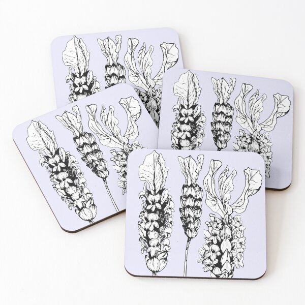 Item preview, Lavender | Botanical Illustration | Black Line | White Fill designed and sold by RedolentPress.