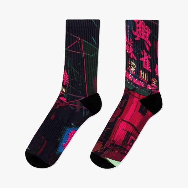 Item preview, Japanese Street at night with neon sign and kanji designed and sold by MagicStrawberry.