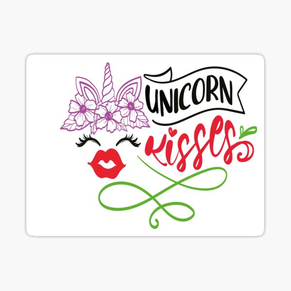 "Unicorn Kisses" Sticker for Sale by CHAHIDART Redbubble