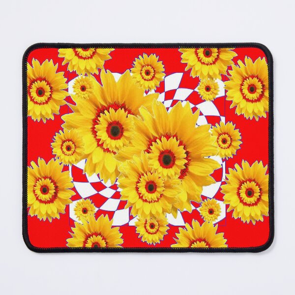 Item preview, YELLOW SUNFLOWERS ABSTRACT RED ART designed and sold by sharlesart.