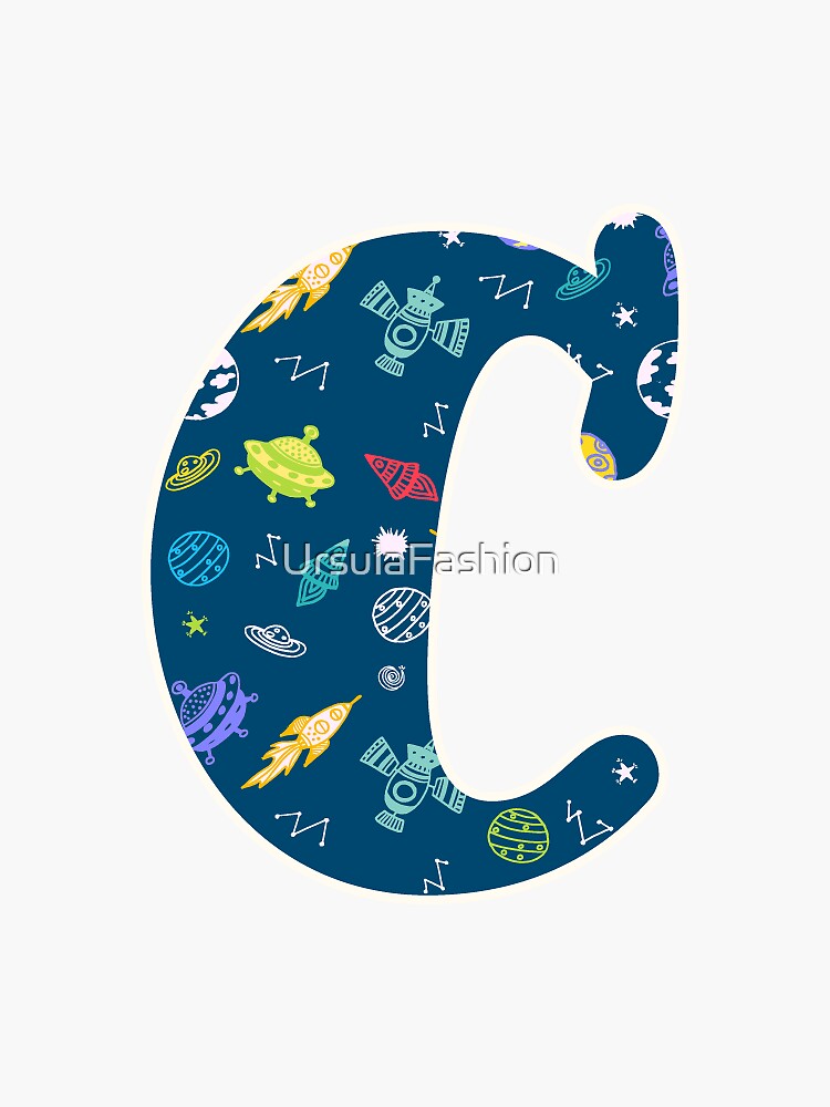 Space Themed Blue Letter C Sticker for Sale by UrsulaFashion