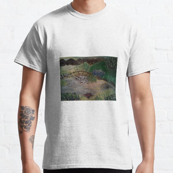Bridge In The Forest Painting by Gwendolyn M. Maultsby Classic T-Shirt