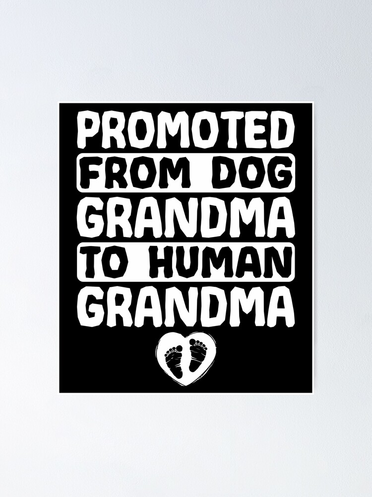 Promoted From Dog Grandma To Human Grandma Poster For Sale By