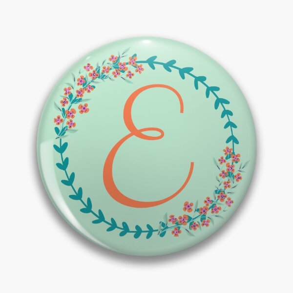 Artikelvorschau, Initial E. Buchstabe E. Monogramm E. Blumen. E-Name entworfen und verkauft von ABInspired.