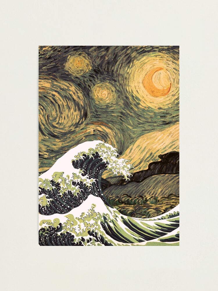 Great Wave of Kanagawa and Starry Night - a Mash-Up between