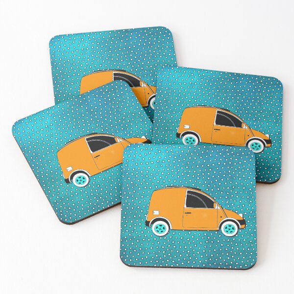 Item preview, Nissan S Cargo retro orange van designed and sold by SueHolmArt.