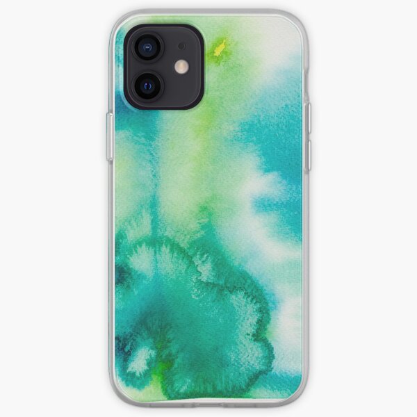 Green Ocean - Abstract Watercolor Coral Reef Collection iPhone Soft Case