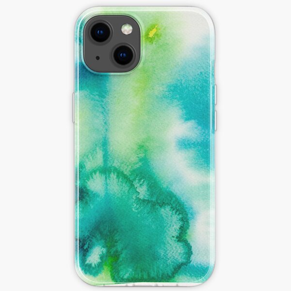 Green Ocean - Abstract Watercolor Coral Reef Collection iPhone Soft Case