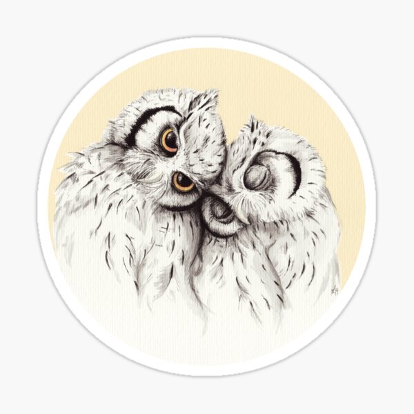 Little Owls cuddling Sticker