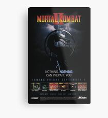 VINTAGE Mortal Kombat II Metal Print