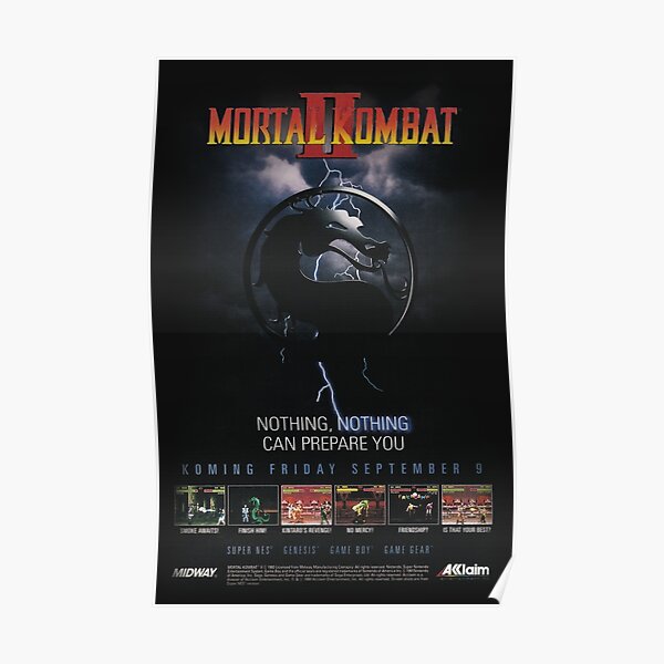VINTAGE Mortal Kombat II Poster
