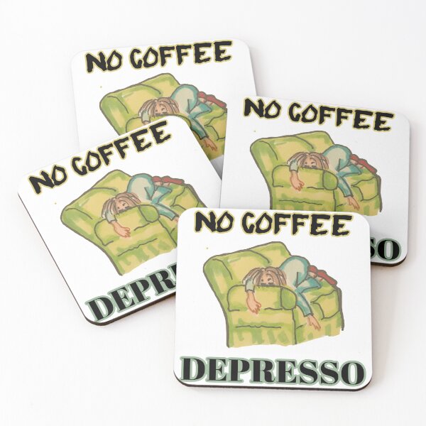 Aperçu de l'œuvre No coffee depresso- funny coffee quote t-shirt créée et vendue par NathBros.