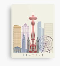 Seattle Skyline Poster Metalldruck