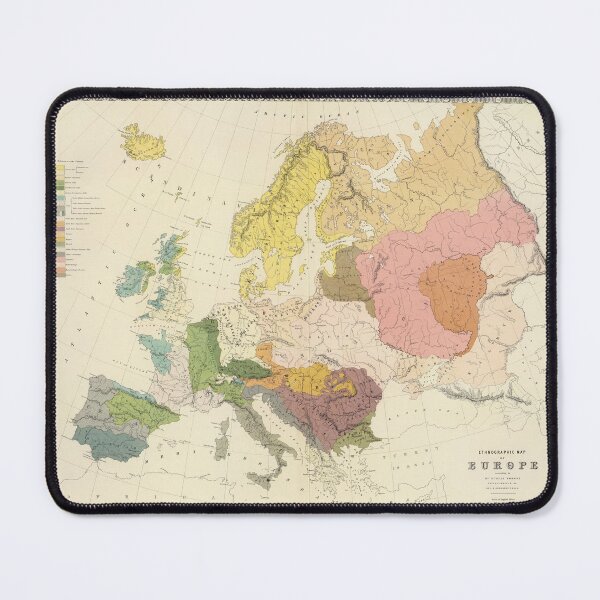 Item preview, Ethnographic Map of Europe in 1856 by Alexander Keith Johnston and Gustaf Kombst designed and sold by ganje.