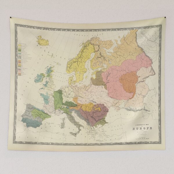 Item preview, Ethnographic Map of Europe in 1856 by Alexander Keith Johnston and  Gustaf Kombst designed and sold by ganje.