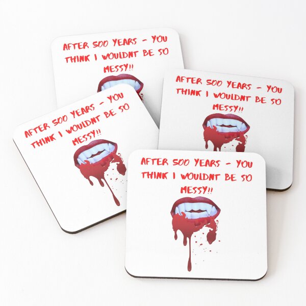 Item preview, 500 year Old Vampire is Still a Messy Eater Merchandise, Funny Halloween Bloody Fangs, Dripping Blood from Mouth designed and sold by OpinionsHeard.