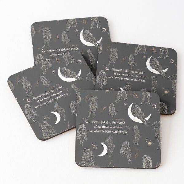 Item preview, Beautiful Girl, the Magic of the Moon and Stars Has Always Been Within You Charcoal designed and sold by PixiesPlace.