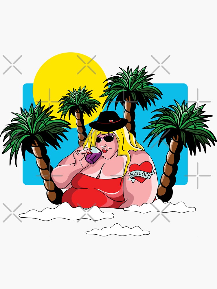 Thumbnail 3 of 3, Sticker, Badass girl says Hi designed and sold by artztur.