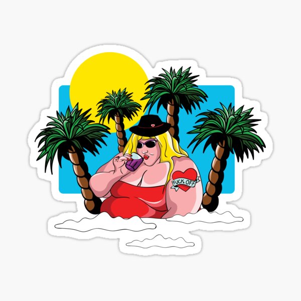Badass girl says Hi Sticker