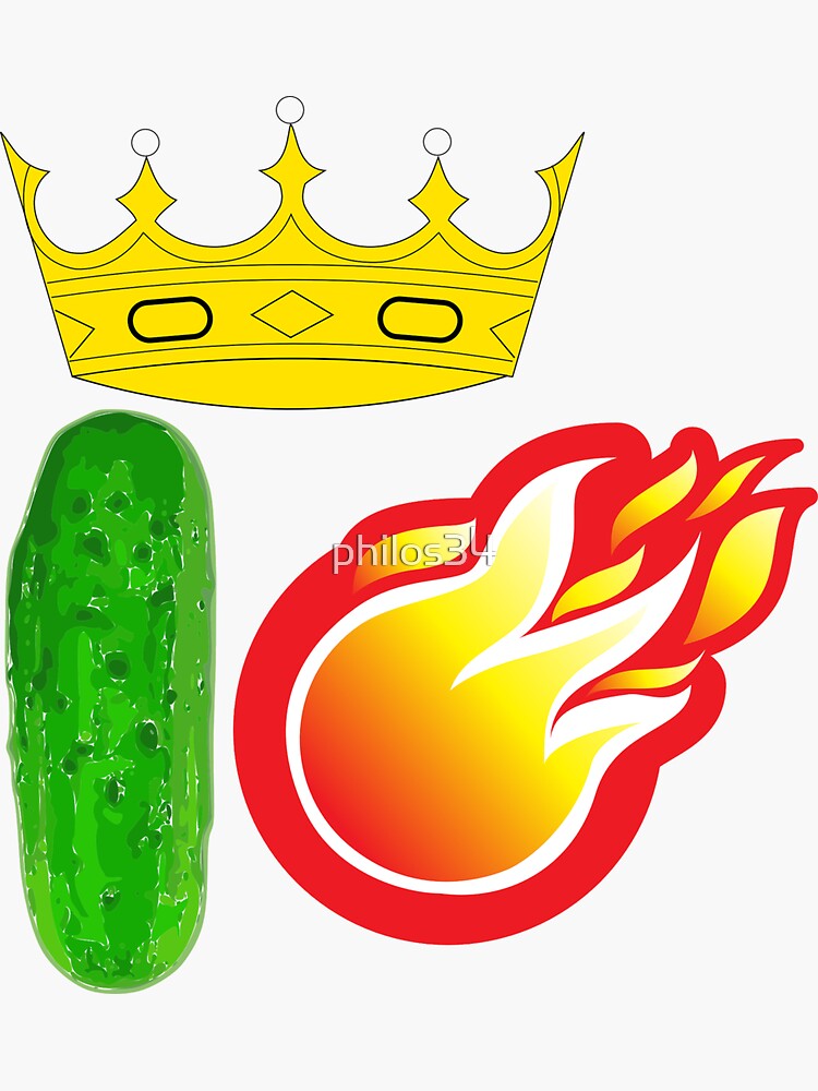 "Pickle ball on fire. Pickle ball royalty" Sticker for Sale by philos34