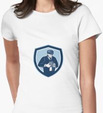 Photographer Shooting Vintage Camera Retro Women's Fitted T-Shirt