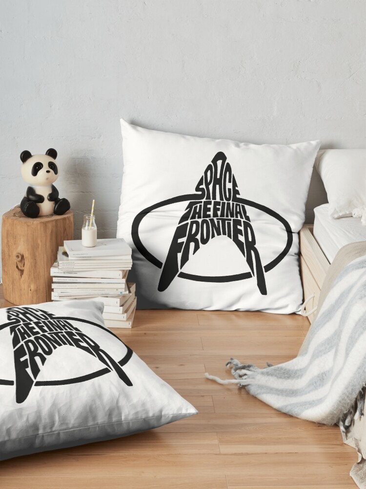 Alternate view of Star Trek Space The Final Frontier (black) Floor Pillow