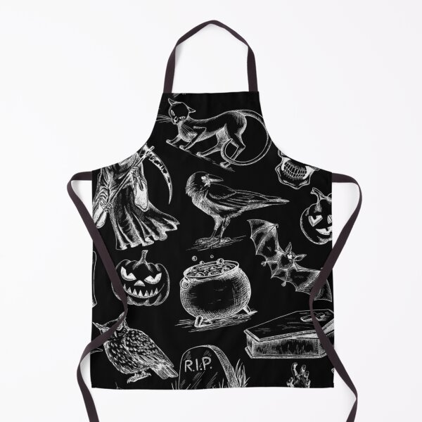 Item preview, Spooky Line Art Halloween Pattern | White designed and sold by mareabello.