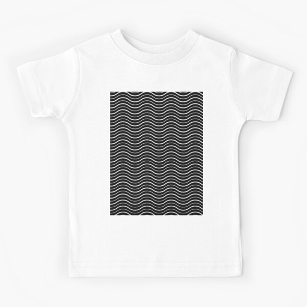 Optical illusion waves on black pattern Kids T-Shirt