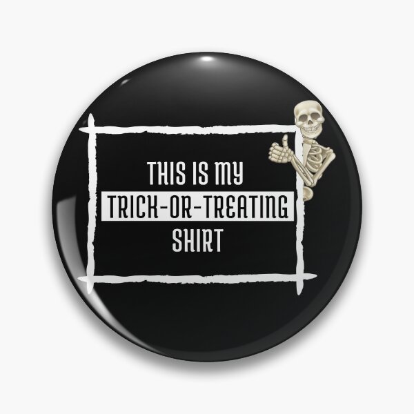Item preview, Funny Skeleton Pointing at Trick or Treating Shirt for kids designed and sold by Click-Like.