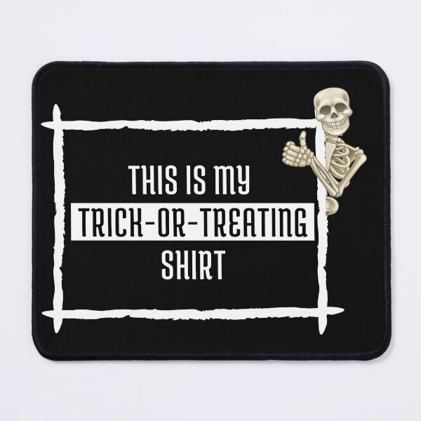Item preview, Funny Skeleton Pointing at Trick or Treating Shirt for kids designed and sold by Click-Like.