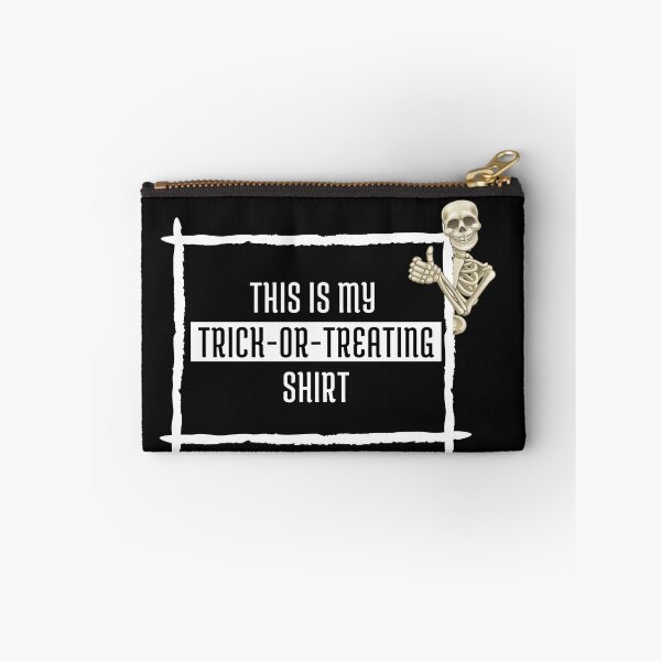 Item preview, Funny Skeleton Pointing at Trick or Treating Shirt for kids designed and sold by Click-Like.